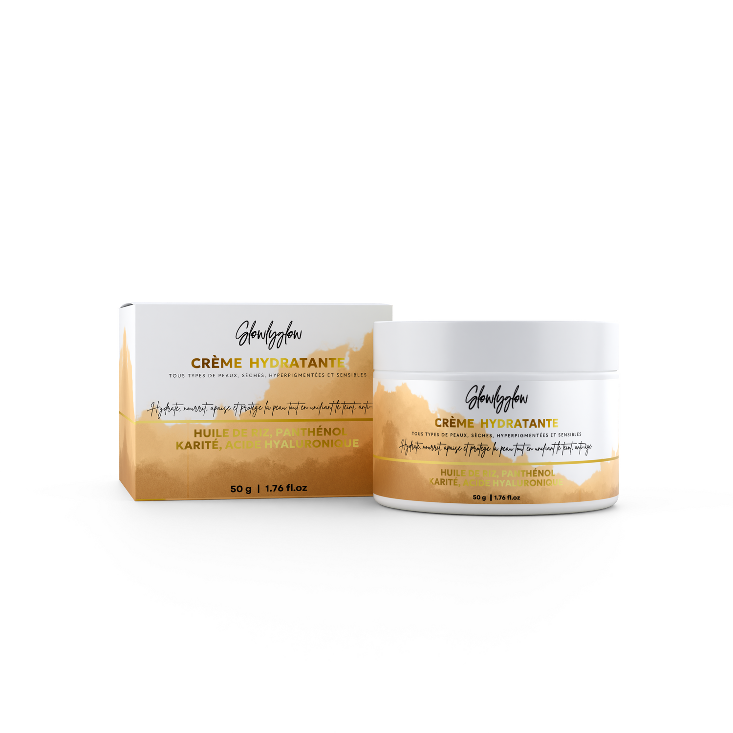 Crème Visage Ebony riz collagène