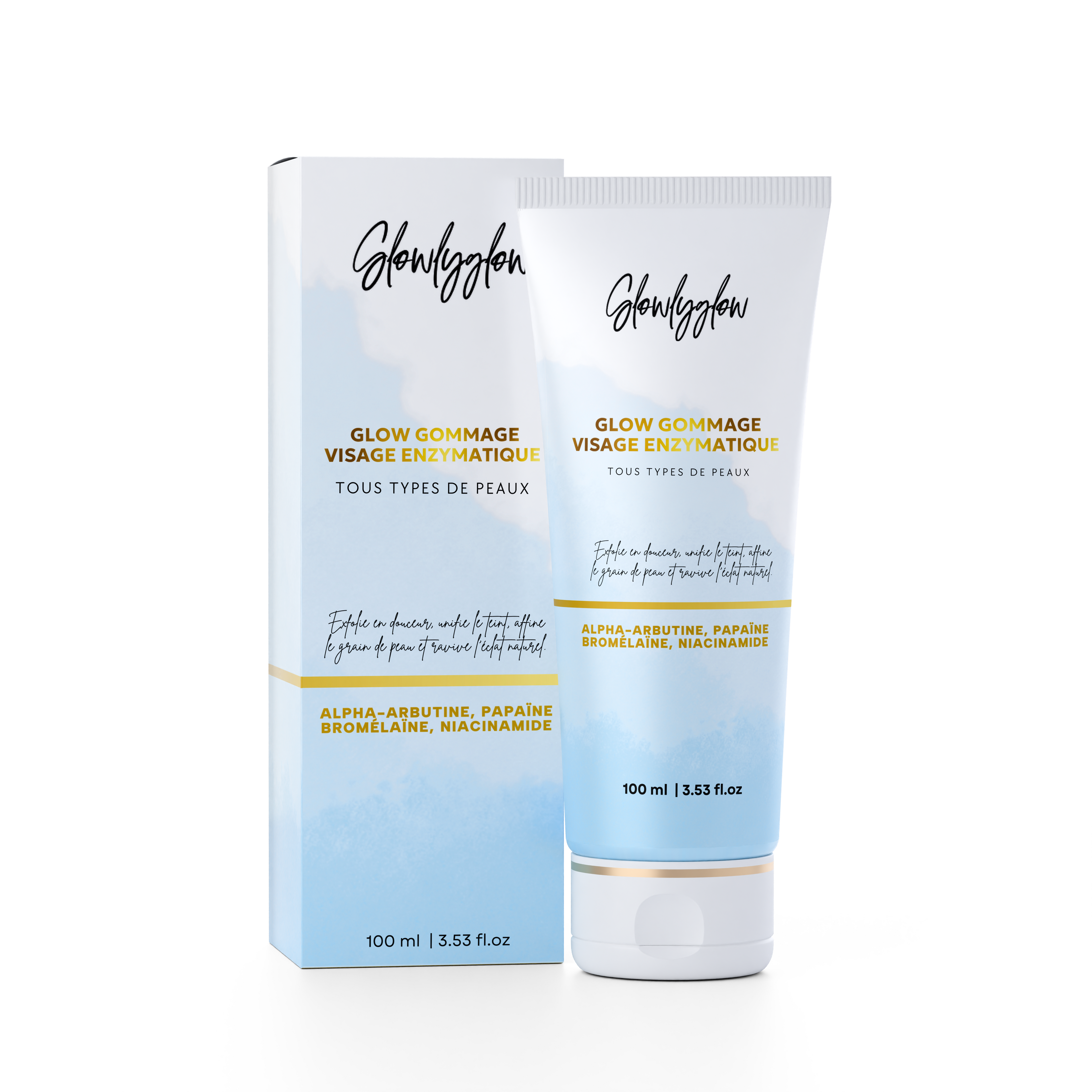 Gommage Enzymatique Visage – Niacinamide, Papaïne & Acide Mandélique | Exfoliation Douce, Resserre les Pores & Illumine le Teint | 100 ML | Peaux Sensibles & Ternes