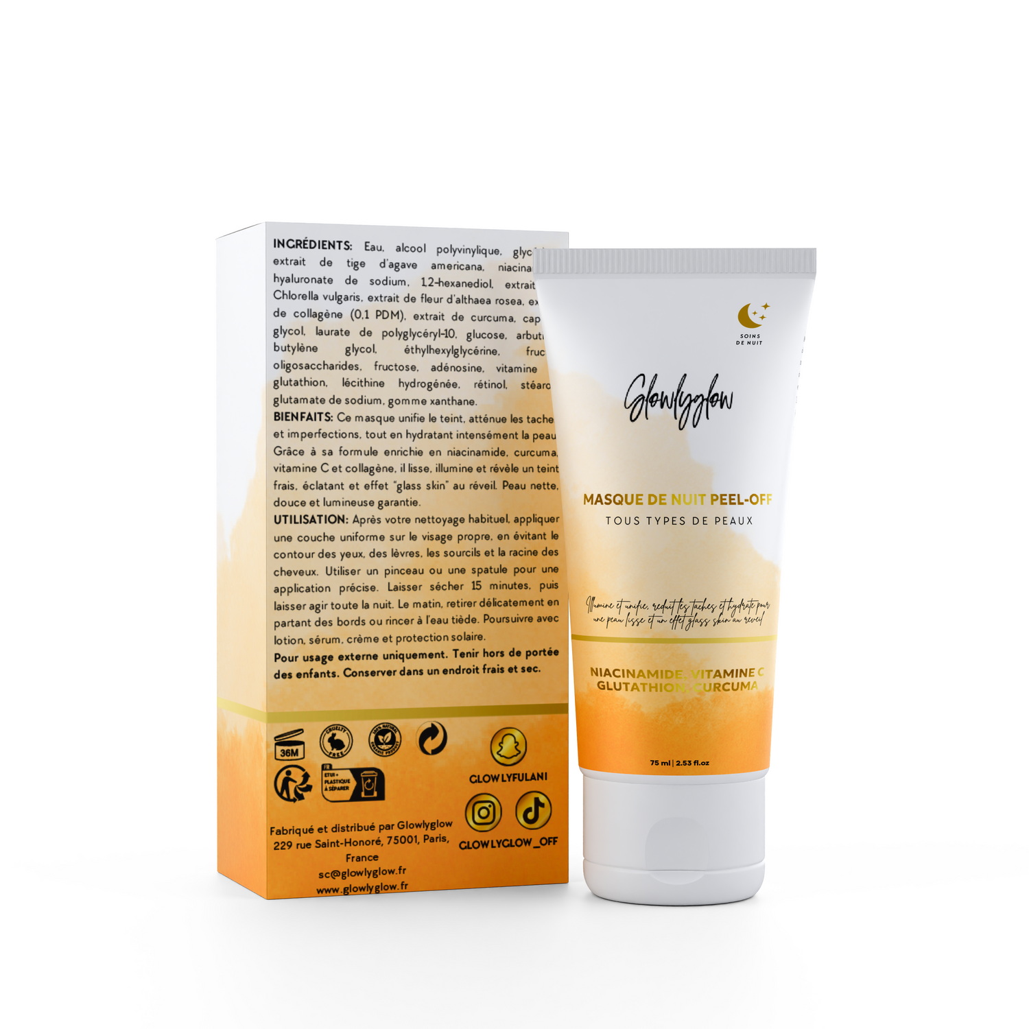 Masque de Nuit Curcuma Gluthation - Peel off