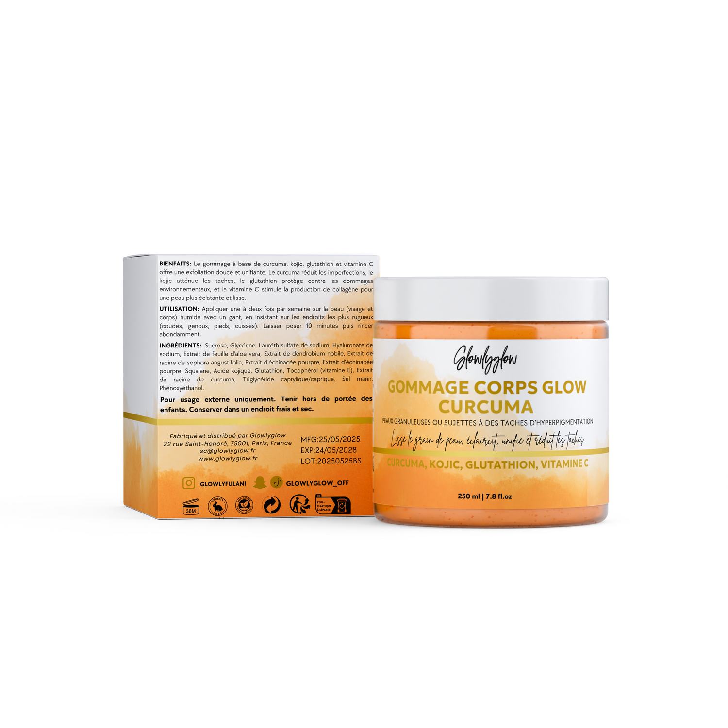 Gommage Corps Exfoliant Glow - Curcuma, Kojic, Gluthation