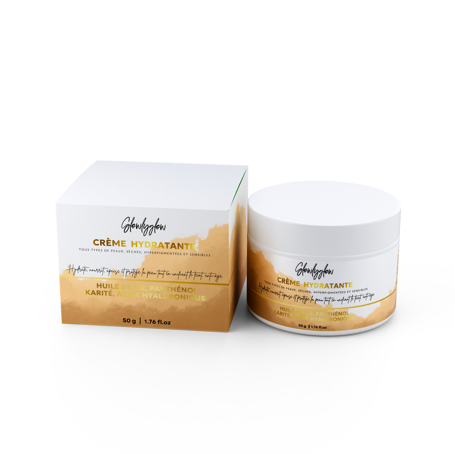 Crème Visage Ebony riz collagène