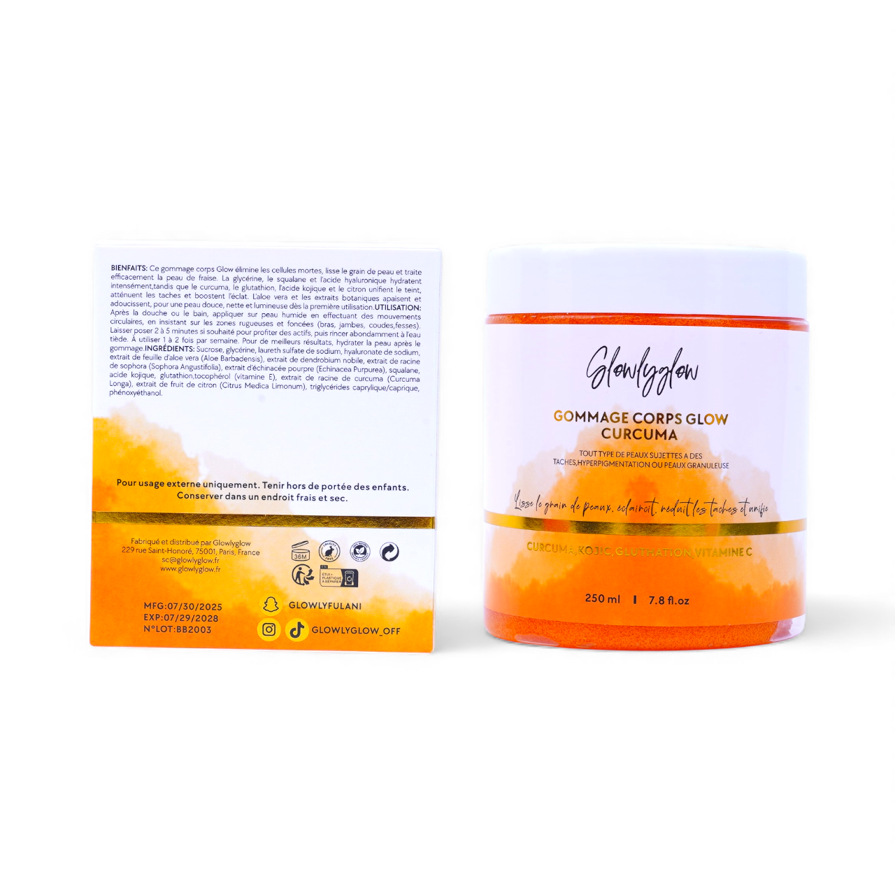 Gommage Corps Exfoliant Glow - Curcuma, Kojic, Gluthation