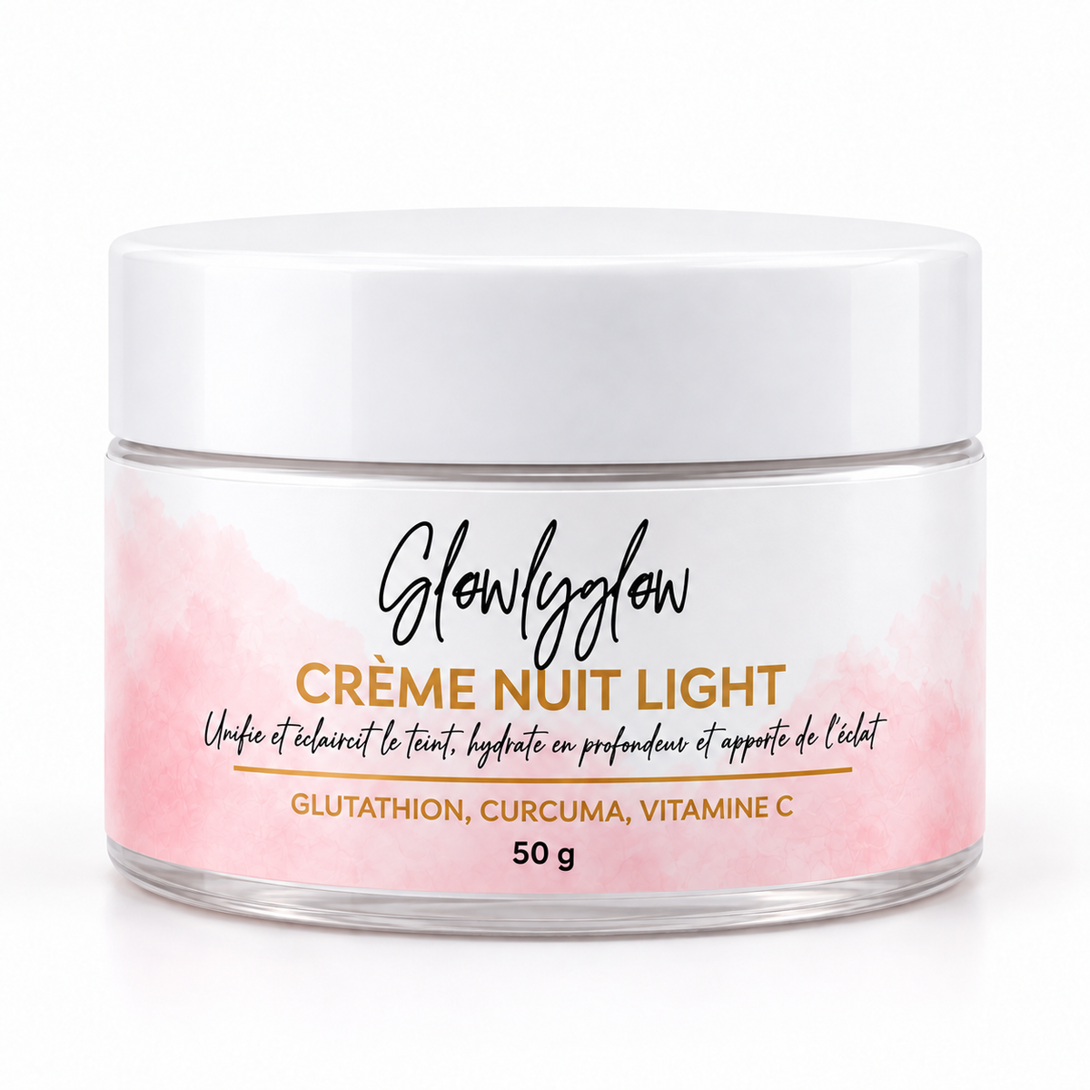 Crème Nuit Light GlowlyGlow au glutathion, curcuma et vitamine C – 50 g