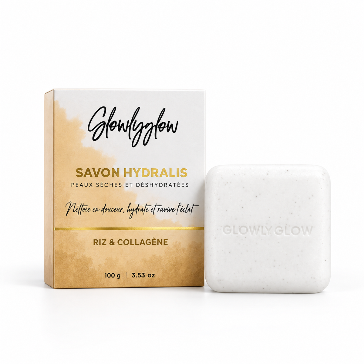 Savon Hydralis au riz et au collagène Glowly Glow