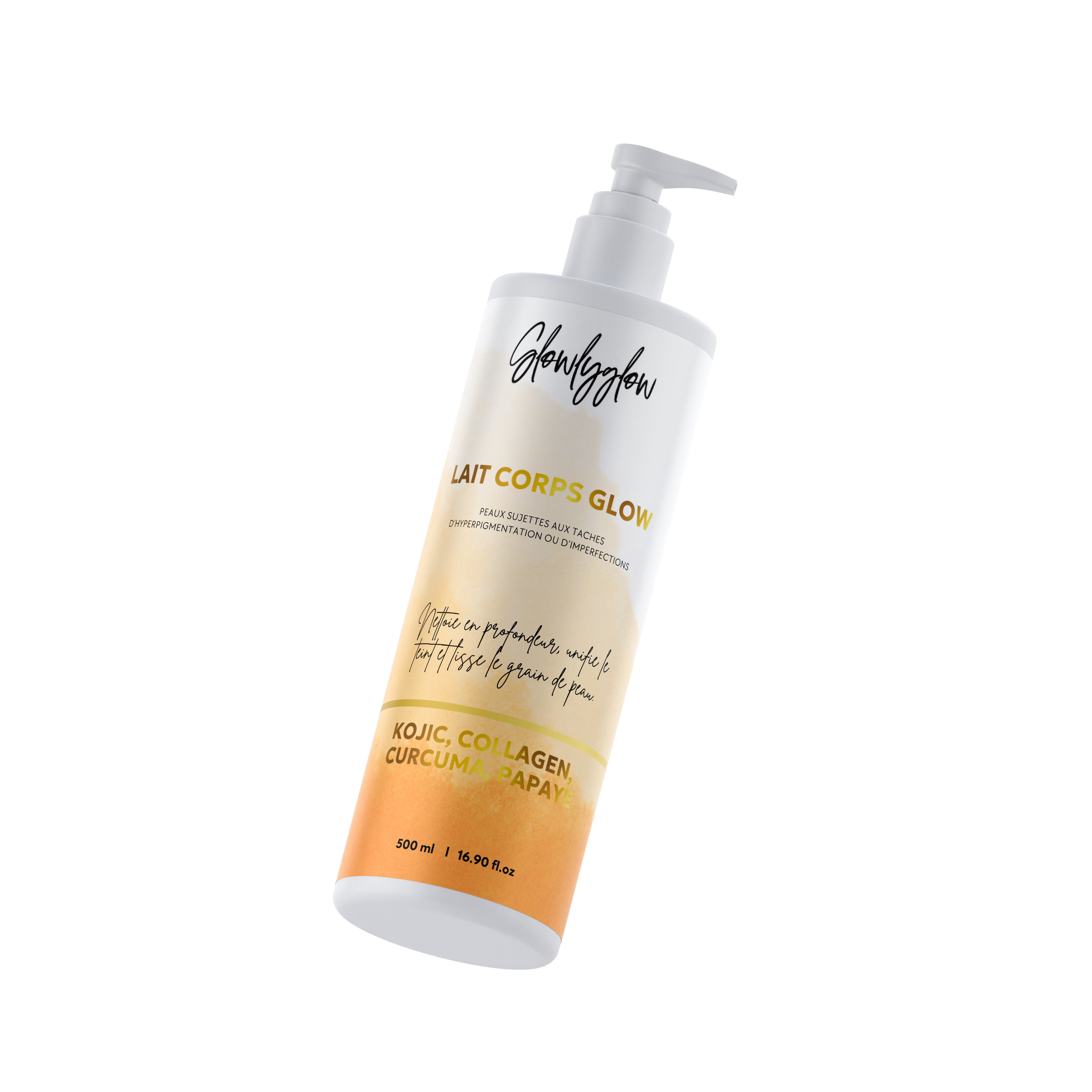 Lait Corps au Curcuma, Niacinamide &amp; Glutathion | Hydratant, Unifiant &amp; Anti-Taches | Gamme Glow