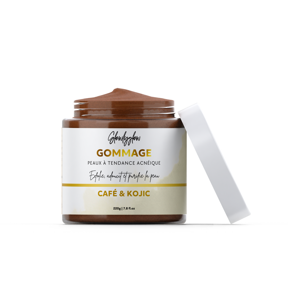 Gommage au Café, Kojic &amp; Vitamine E | Exfoliant, Lissant &amp; Éclaircissant Naturel | Gamme Light