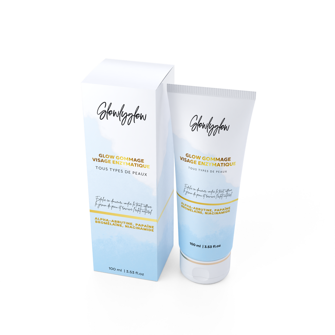 Gommage Enzymatique Visage – Niacinamide, Papaïne &amp; Acide Mandélique | Exfoliation Douce, Resserre les Pores &amp; Illumine le Teint | 100 ML | Peaux Sensibles &amp; Ternes