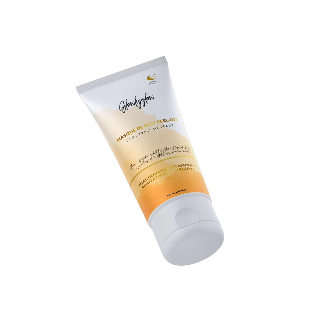 Masque Peel-Off | Curcuma, Niacinamide &amp; Glutathion | Purifiant, Éclat, Anti-Taches &amp; Resserre les Pores | Gamme Glow