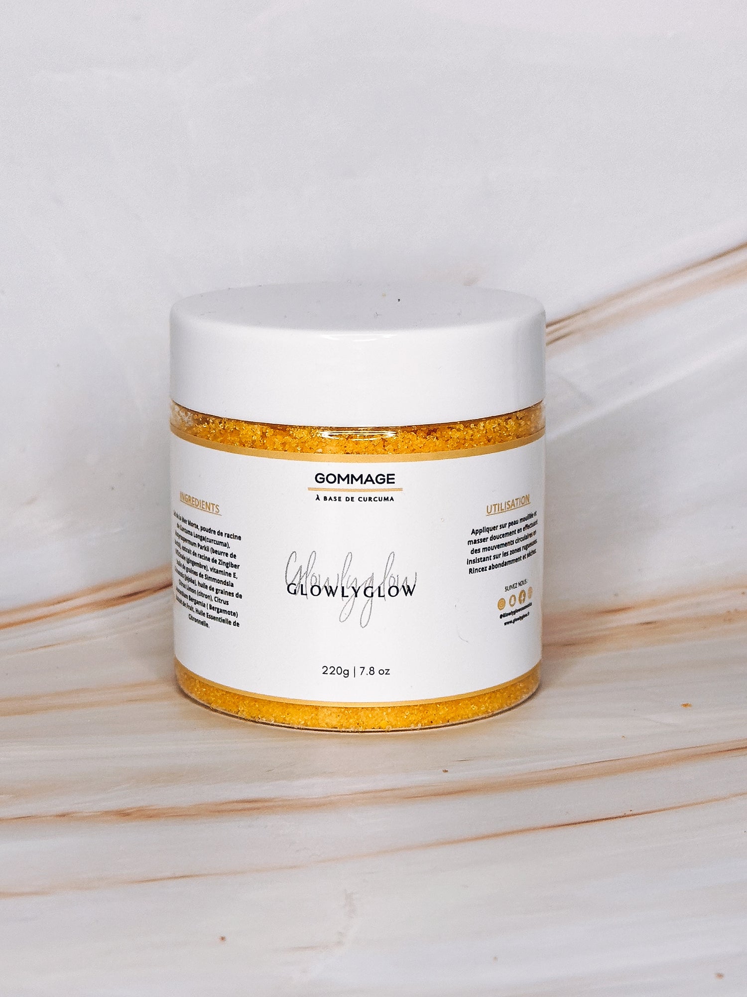 Gommage exfoliant glow au curcuma corps et visage - glowlyglow