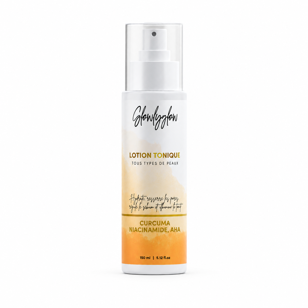 Lotion Tonique GlowlyGlow aux AHA, au curcuma et à la niacinamide