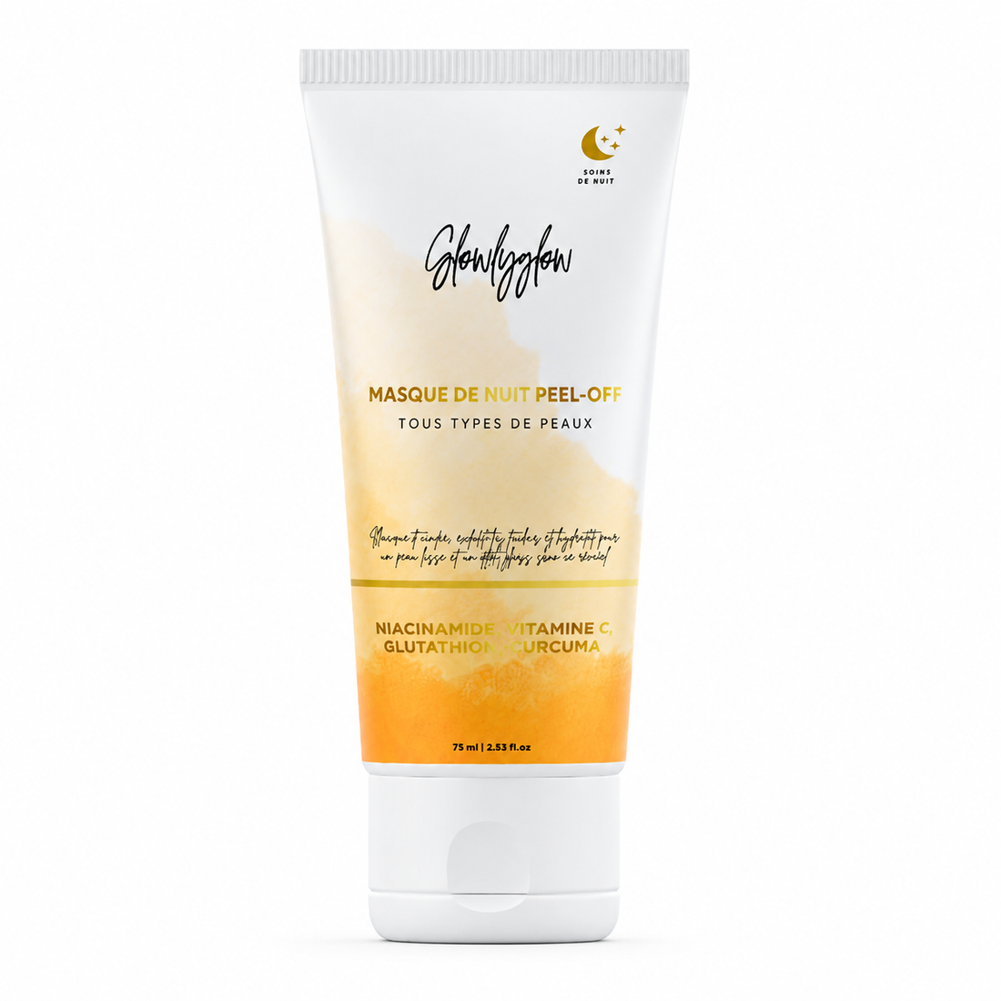 Masque Peel-Off Glow Éclat GlowlyGlow au curcuma et à la niacinamide