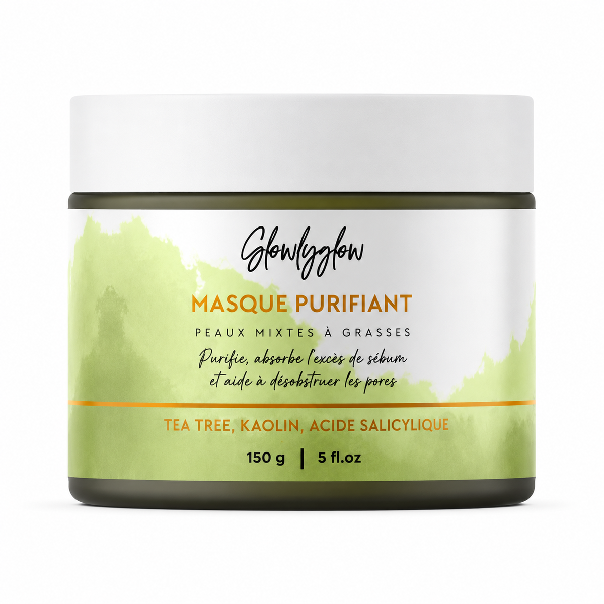 Masque purifiant Repair GlowlyGlow au kaolin, tea tree et acide salicylique – 150 g
