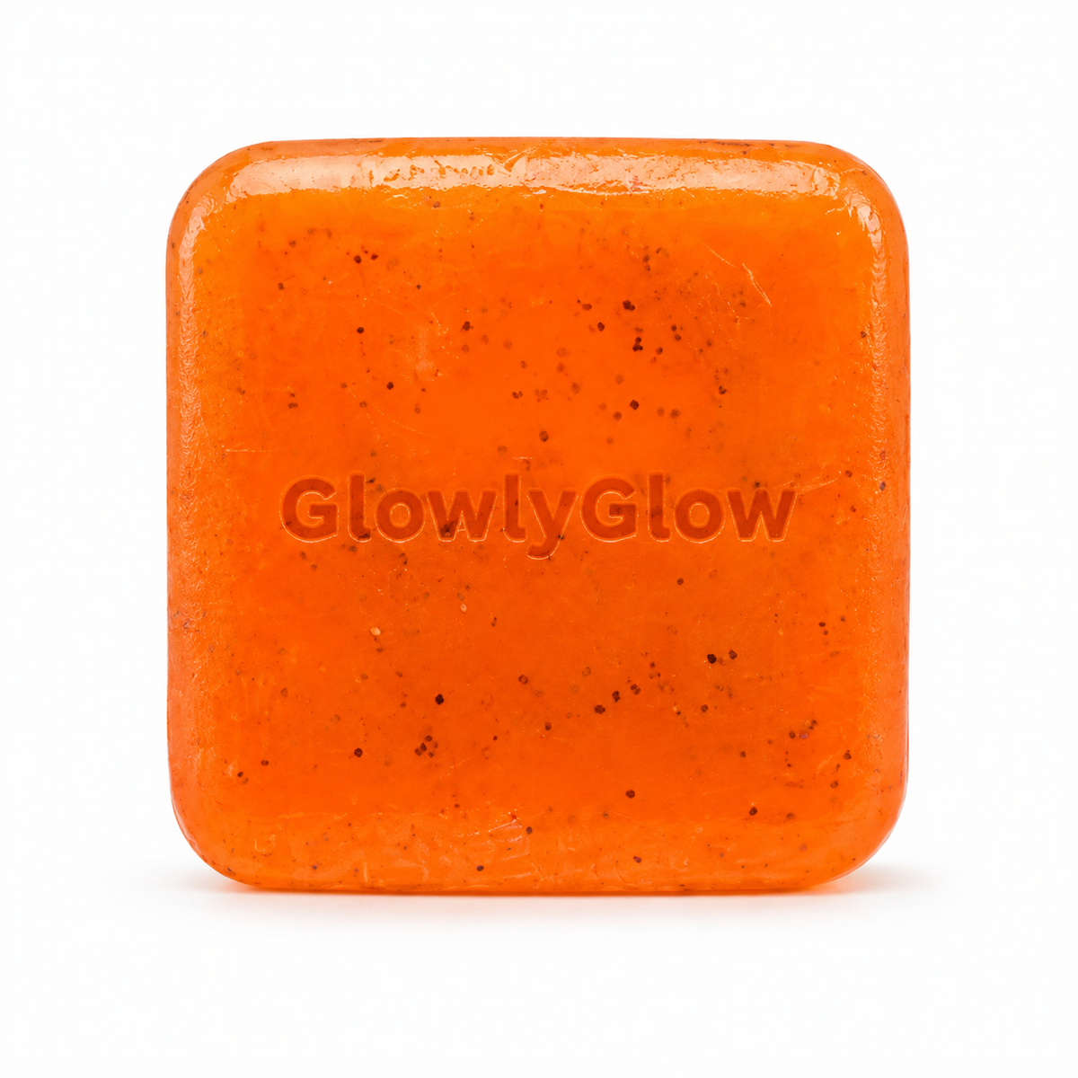 Savon Éclat GlowlyGlow au curcuma et au beurre de karité sur fond blanc