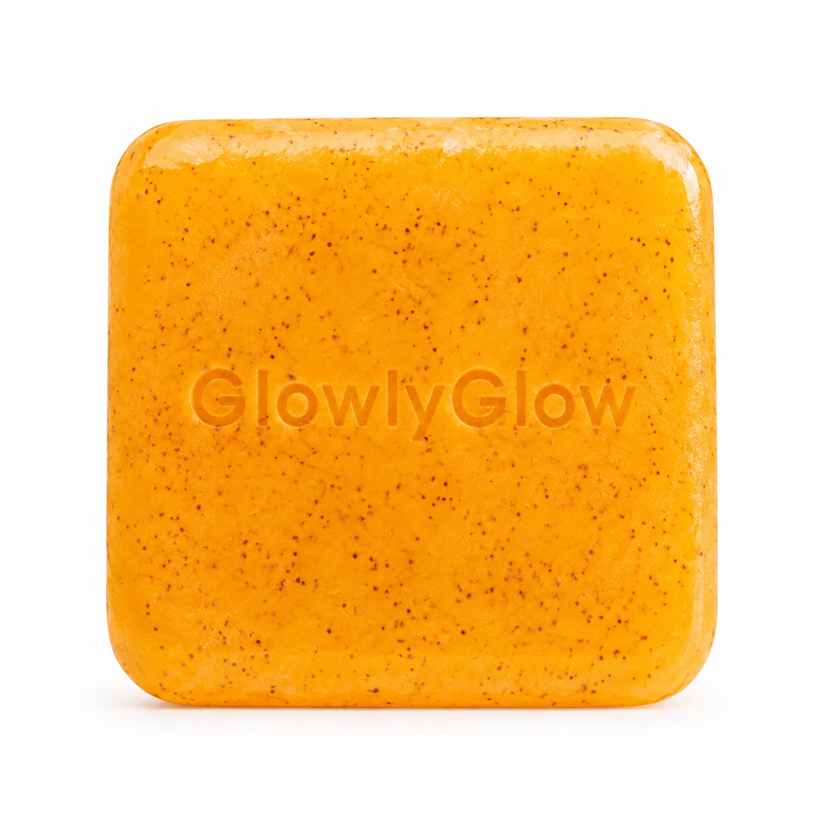 Savon Glow Intensif GlowlyGlow à l’acide kojique et au curcuma sur fond blanc